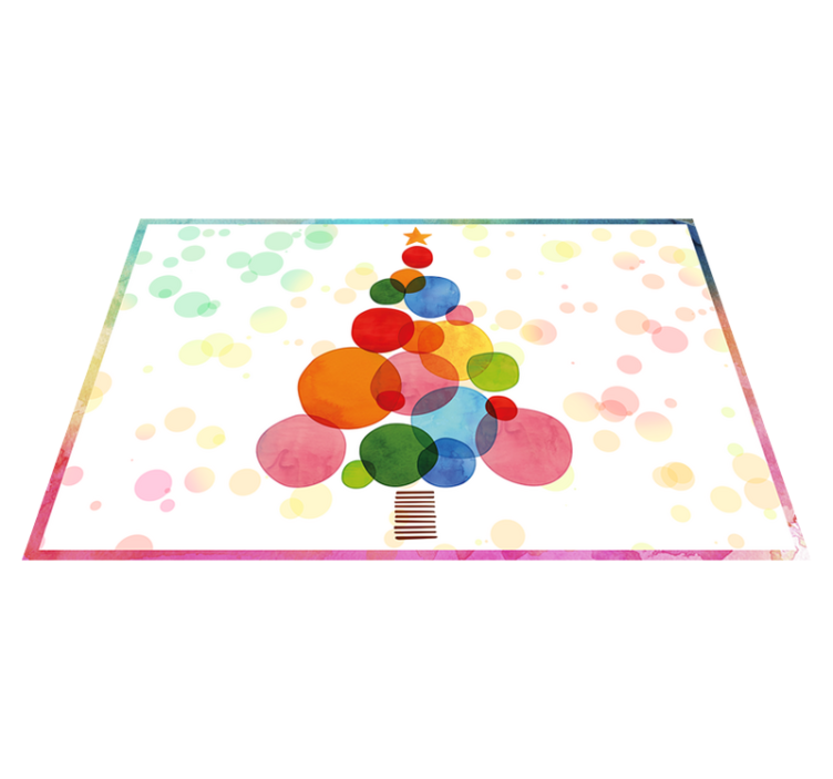 Vattenfärggran Vinylmatta Jul - Tenstickers