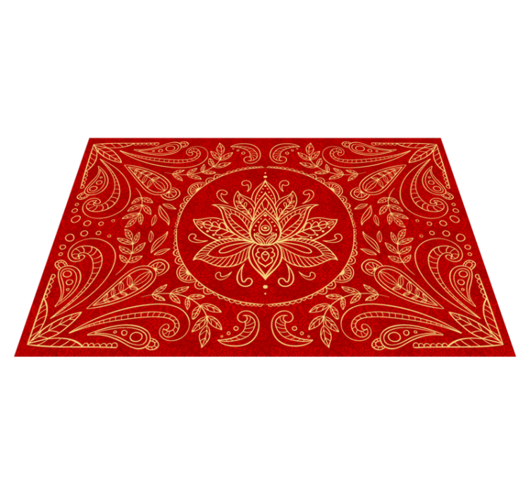 Vintage mandala design Vinylmatta Röd - Tenstickers