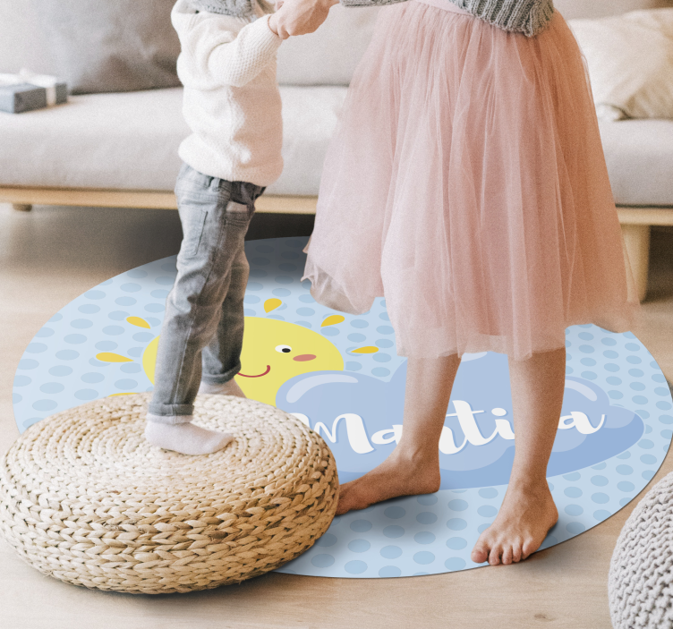 Sol och moln med namn Andra Vinylmattor - Tenstickers