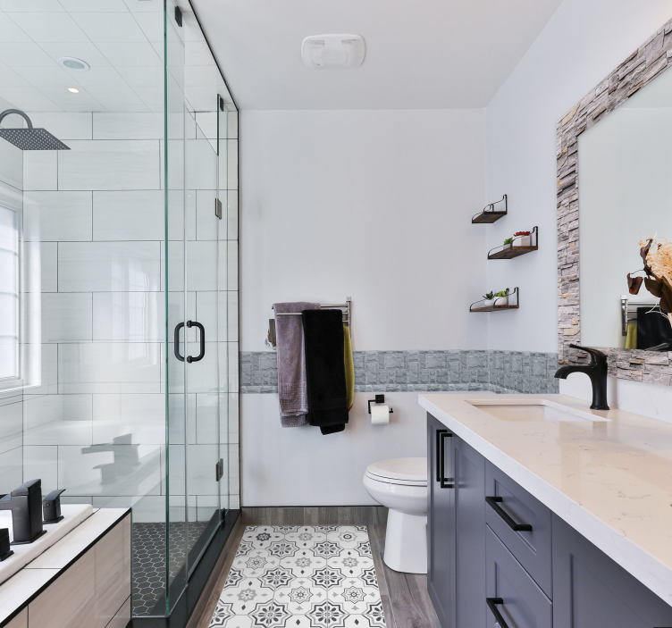 Grå pantone kakelmatta - Tenstickers