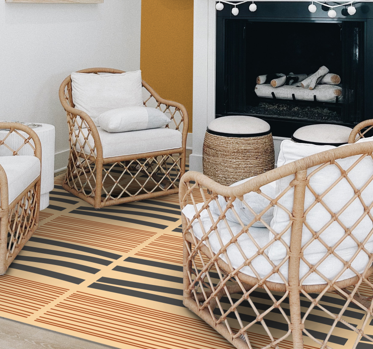 Lager på lager randig elegans Vinylmatta sovrum - Tenstickers