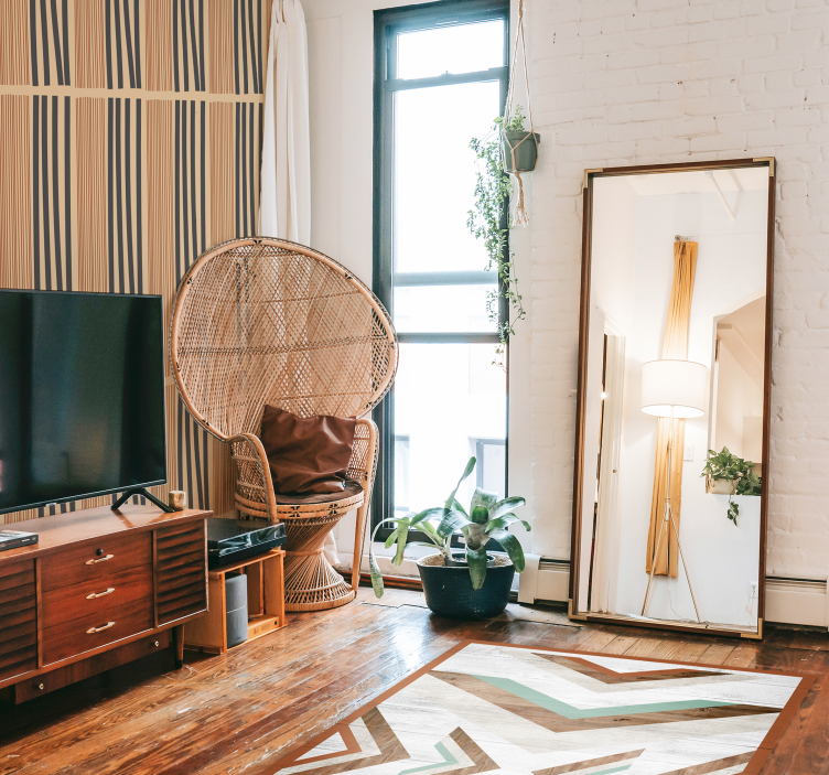 Chevron trästruktur Vinylmatta sovrum - Tenstickers