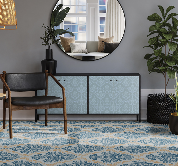 Elegant blommig barock Vinylmatta foajé - Tenstickers