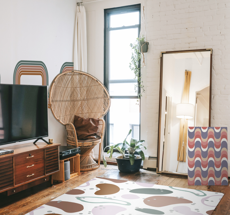 Oregelbunden abstrakt form mönster minimal matta - Tenstickers