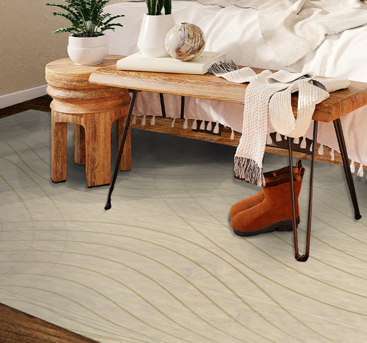 Flödande linjekonst Vinylmatta minimalistisk - Tenstickers