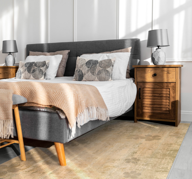 Subtil blommig elegans Vinylmatta Vardagsrum - Tenstickers