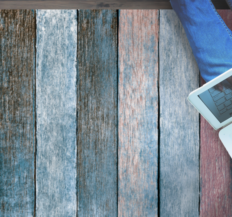 Rustika färgglada träplankor textur matta - Tenstickers