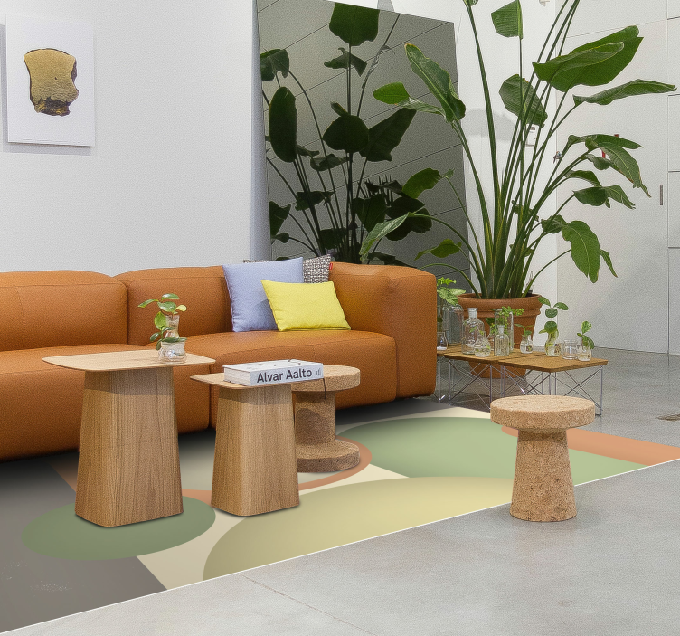 Samtida cirkulära mönster Vinylmatta modern - Tenstickers