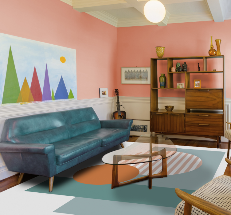 Soliga geometriska cirklar Vinylmatta modern - Tenstickers