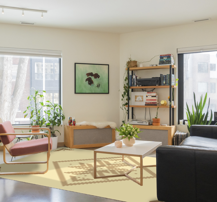 Elegant geometrisk kontrast Vinylmatta Vardagsrum - Tenstickers