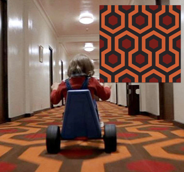 Glänsande hall geometriskt mönster matta - Tenstickers