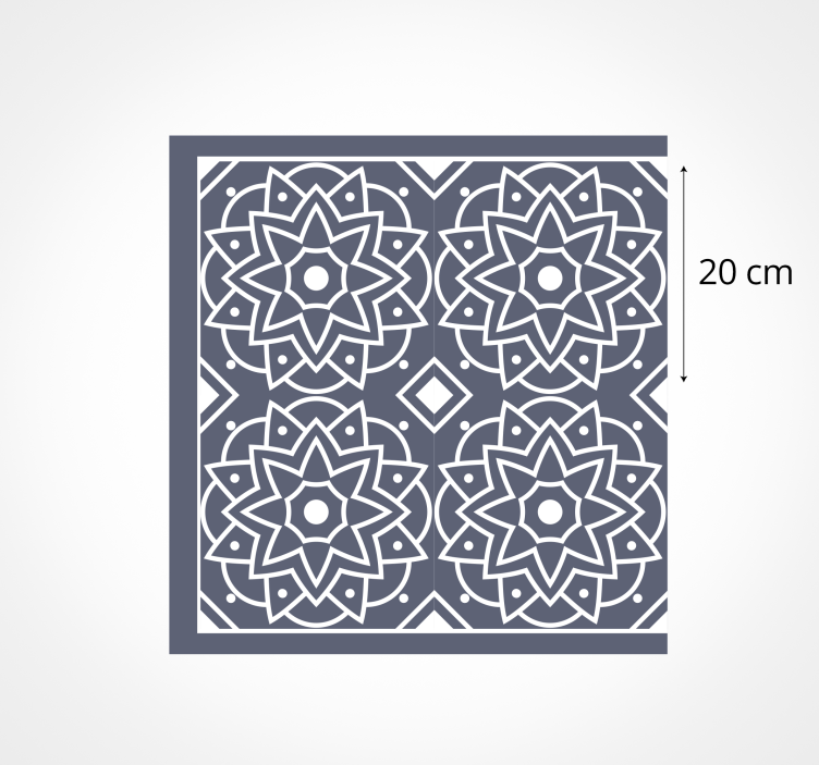 Blå och etniska mönster mosaik golvplattor - Tenstickers