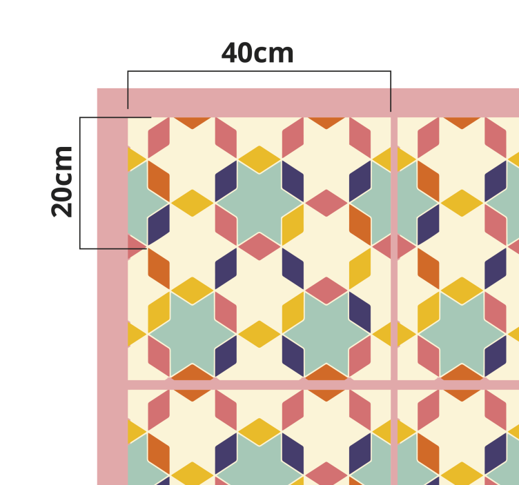 Färgglada vintage kakel matta - Tenstickers