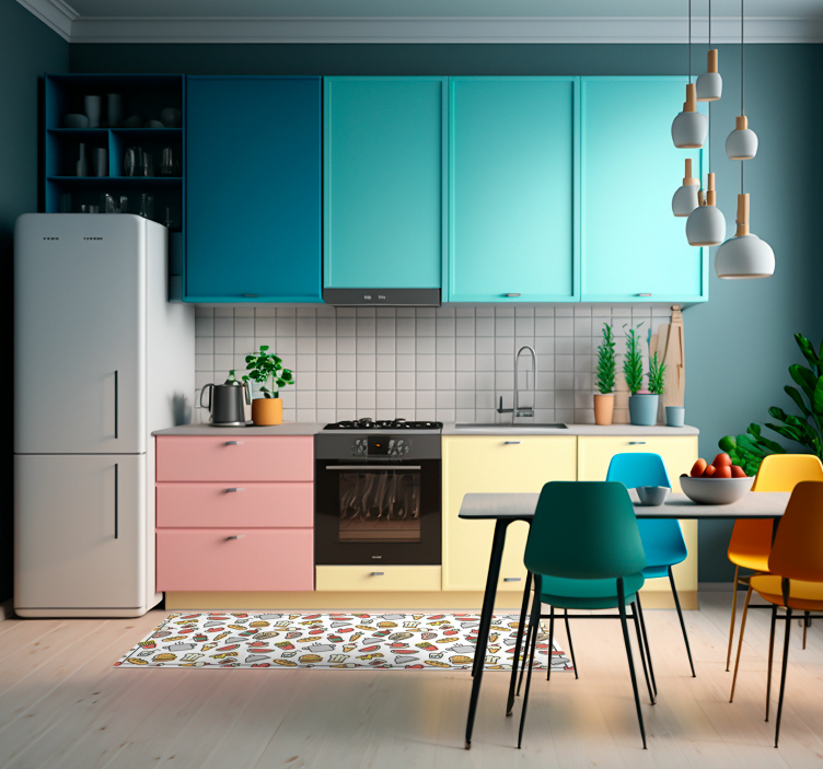 Mat ikoner mönster modern matta - Tenstickers