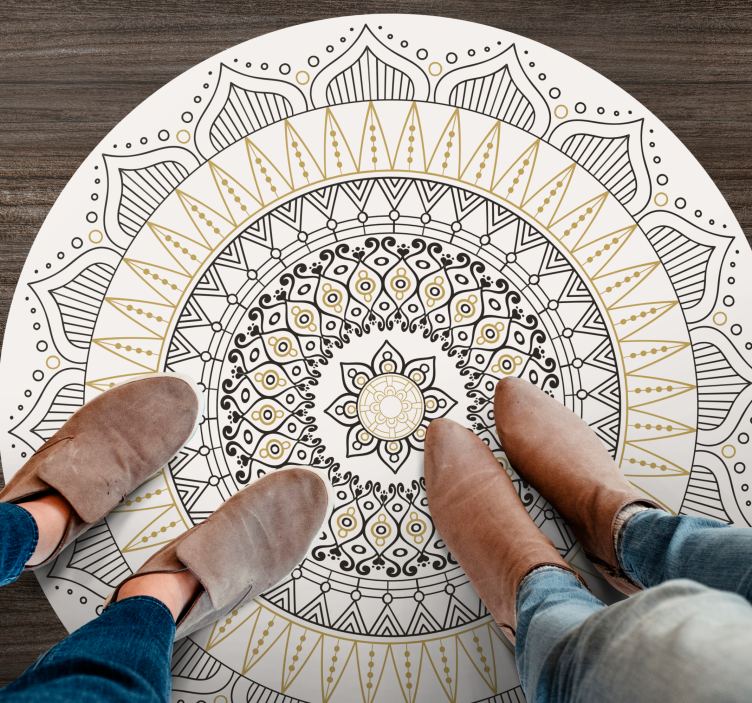 Mandala mittpunkt Vinylmatta Mandala - Tenstickers