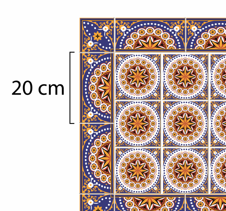 Vinyl matta kök former flerfärgad kakel matta - Tenstickers