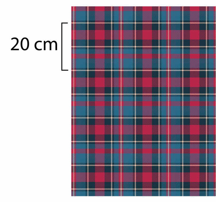 Blå och röd tartan vintage matta - Tenstickers