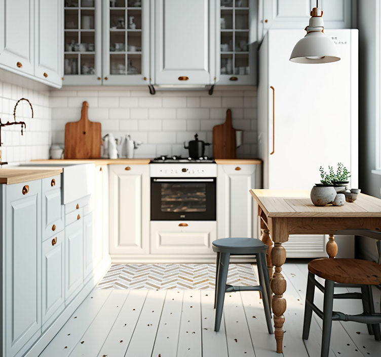 Vit mat marmor kök sten golvplattor - Tenstickers