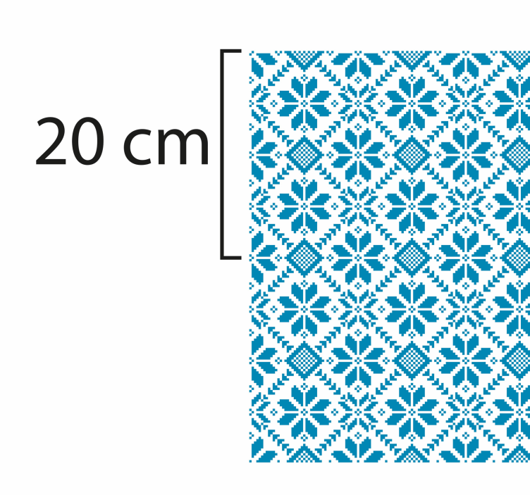 Blå och vita blommor mosaik golvplattor - Tenstickers