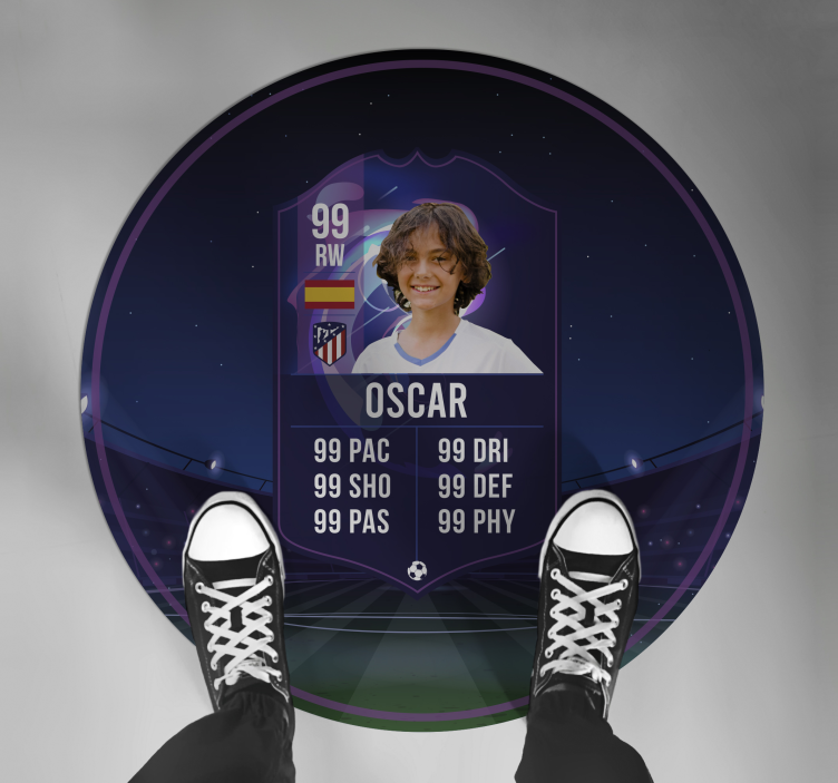 Fotbollsspelarkort vinylmatta - Tenstickers