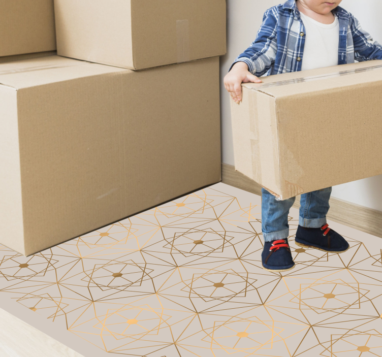 Mönster av linjer i abstrakt form vinylmatta  - Tenstickers