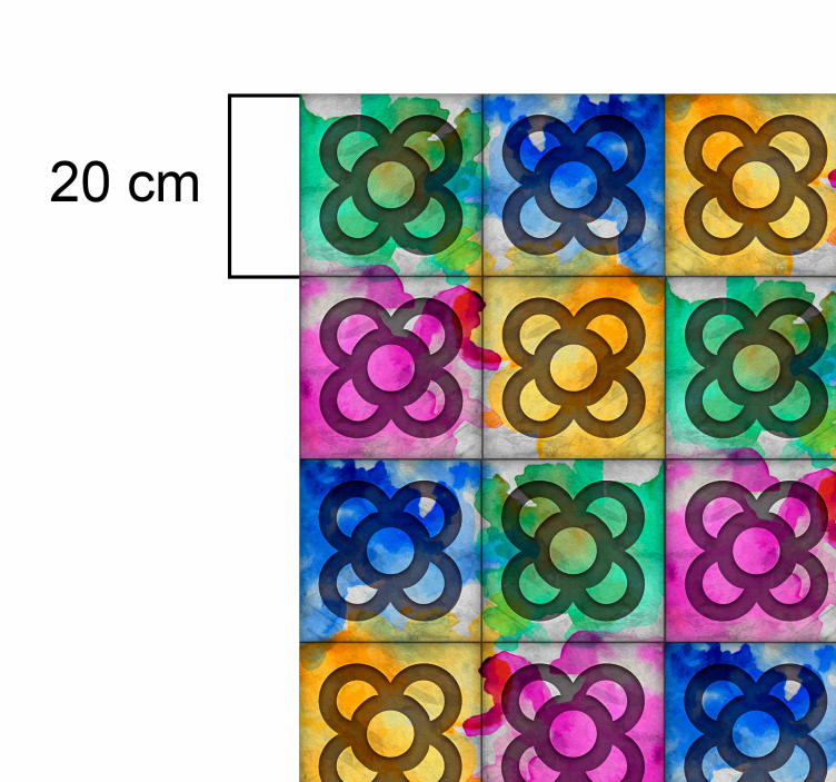 Färgglad panotkakel Vinylmatta årgång - Tenstickers