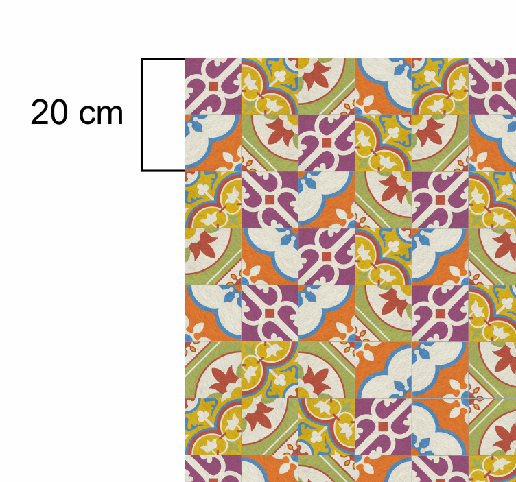 Mönsterrutiga kakel Vinylmatta årgång - Tenstickers