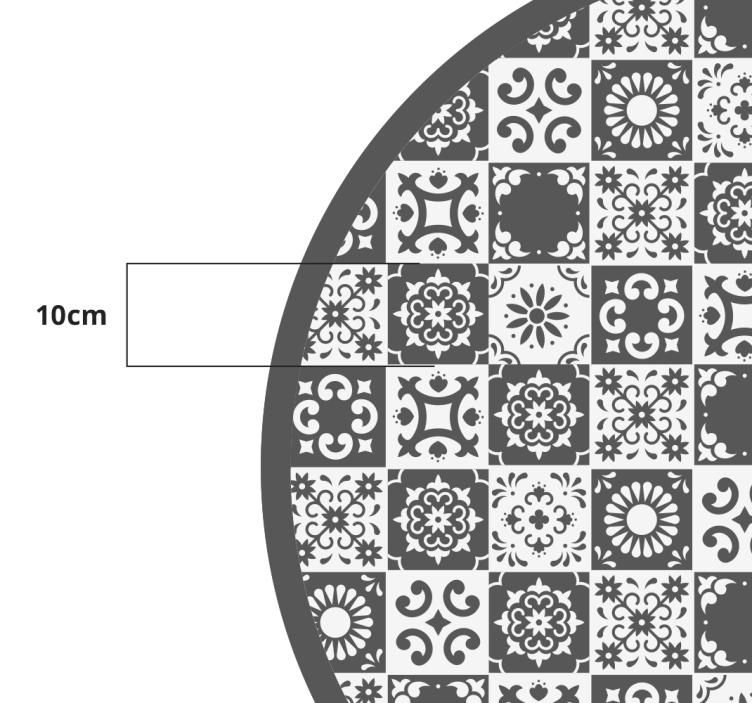 Grå och vita brickor vinyl sovrumsmatta - Tenstickers