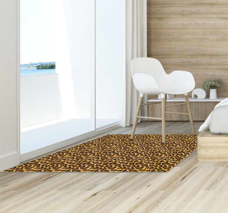 Leopard hud animaliskt tryck vinyl matta - Tenstickers