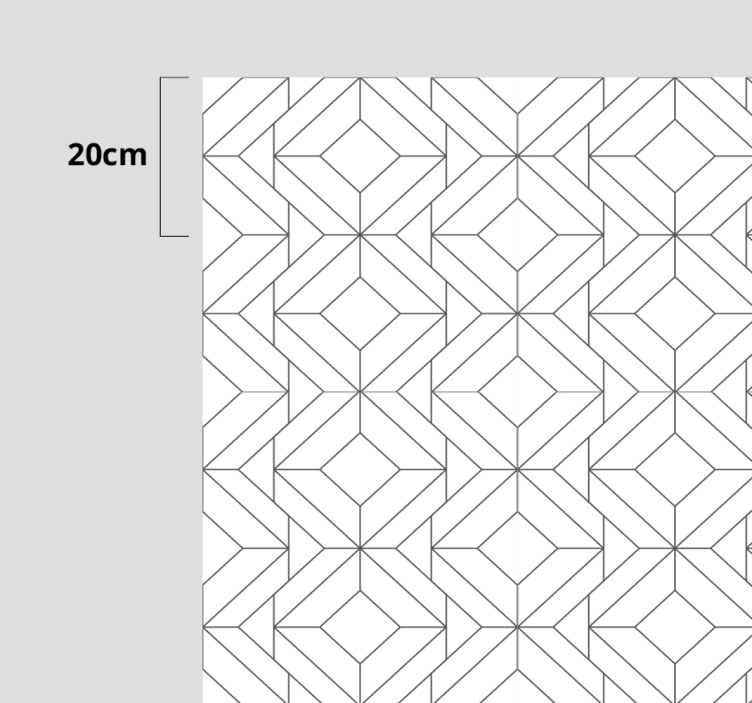 Vitt mönster Vinylmatta geometrisk - Tenstickers