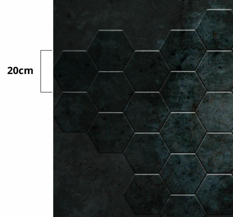 Sexkantiga betongstruktur sten vinyl matta - Tenstickers