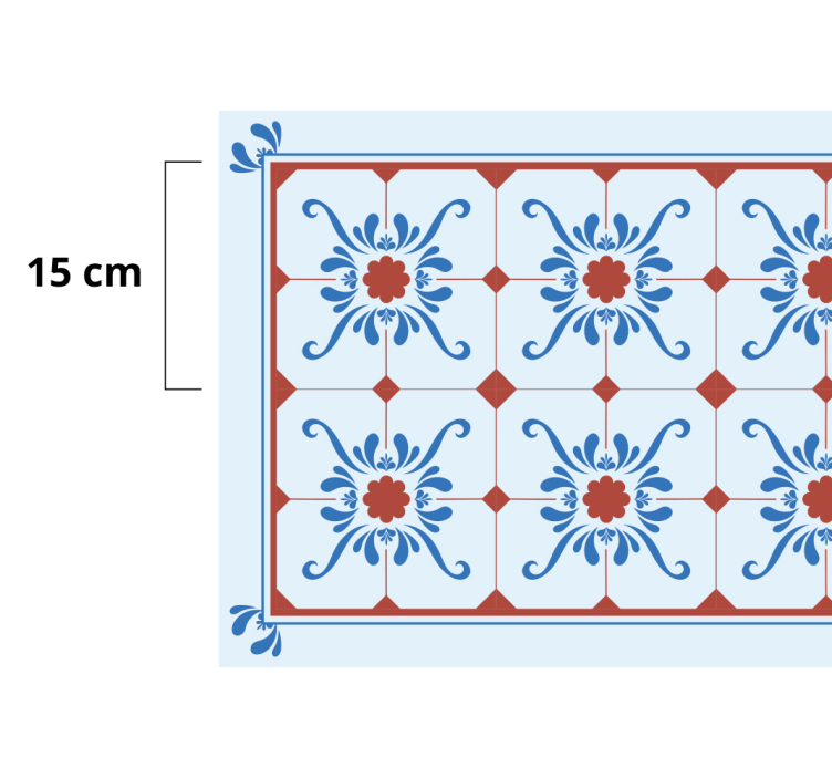Blå färg "granada" stil kakel matta - Tenstickers