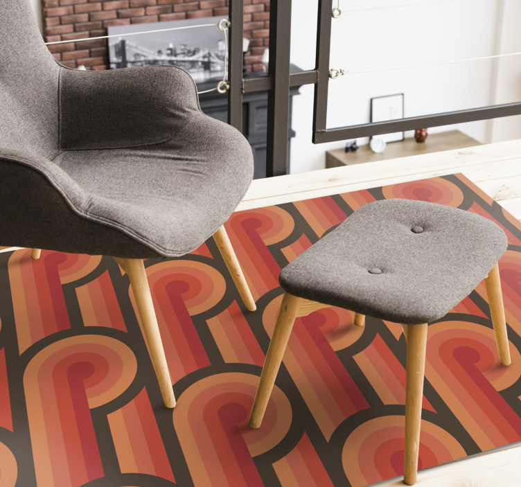 70-tals orange knut vintage matta - Tenstickers