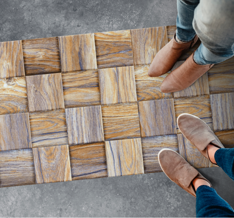 80 -tals träimitation, geometriska mattor - Tenstickers