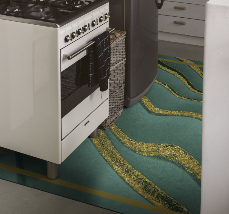 Abstrakt vågmönster vinylmatta i marmor - Tenstickers