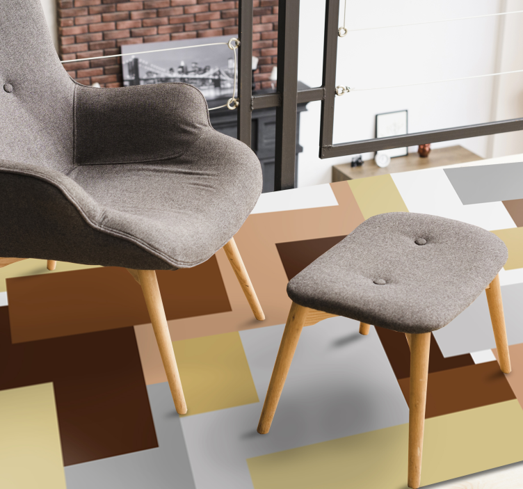 Abstrakta geometriska motiv Vinylmatta modern - Tenstickers