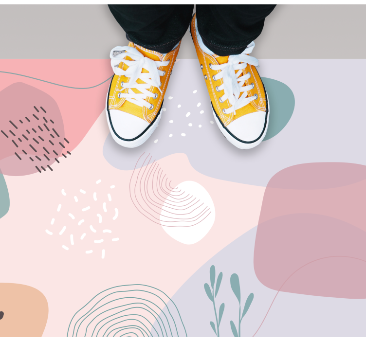 Abstrakta mjuka former Vinylmatta modern - Tenstickers