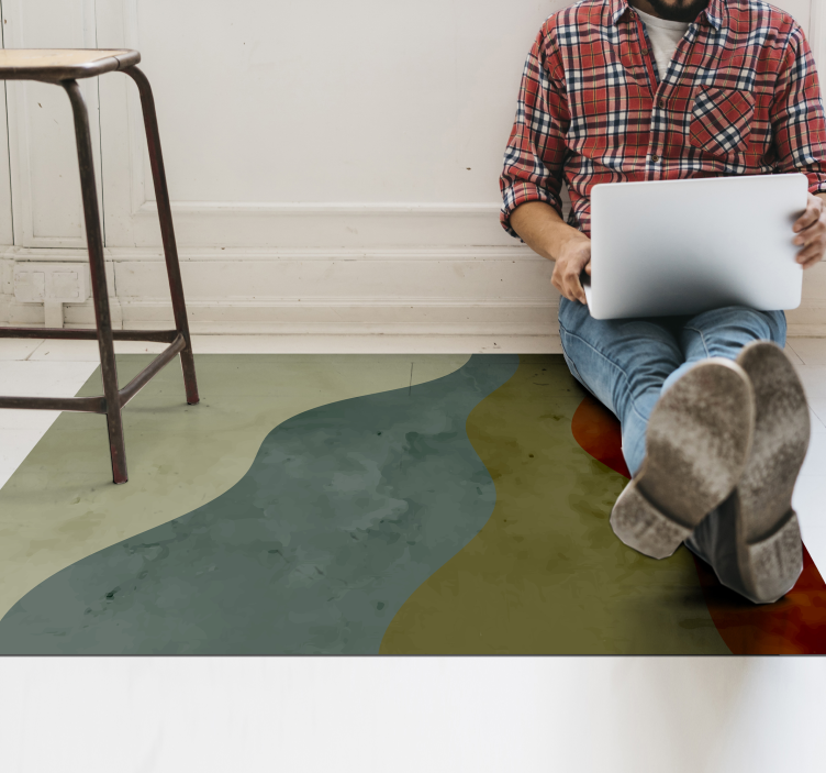 Abstrakta vågmönster Vinylmatta Vardagsrum - Tenstickers