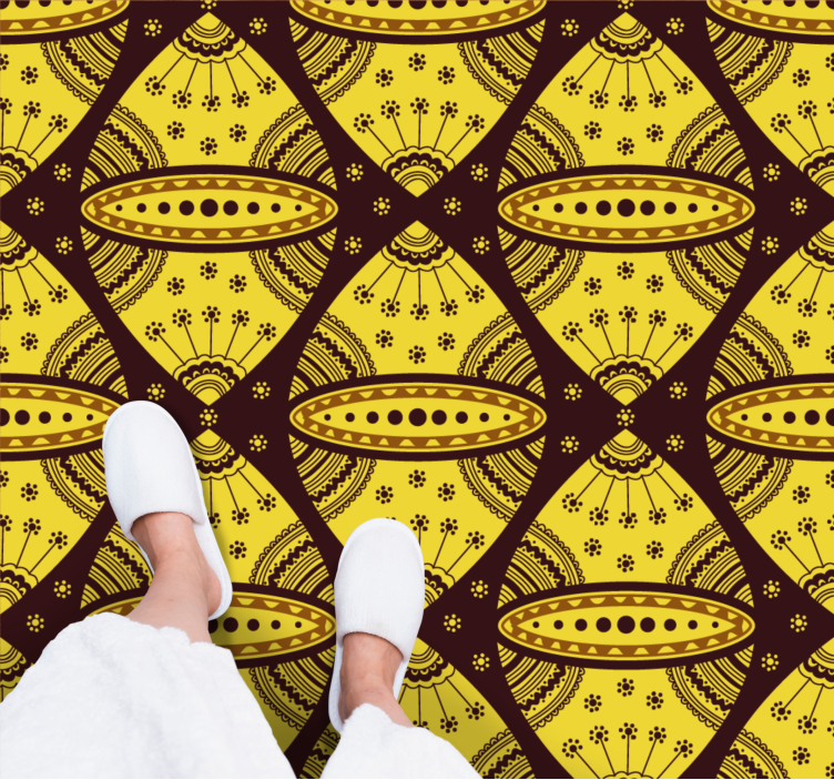 Afrikansk stil abstrakt konst gul modern matta - Tenstickers