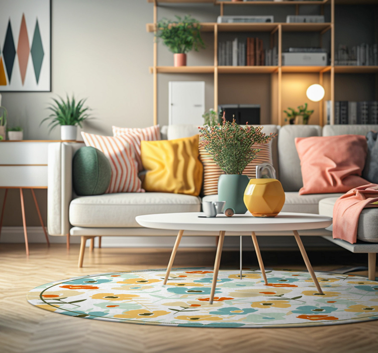 Akvarell blommor Vinylmatta natur - Tenstickers