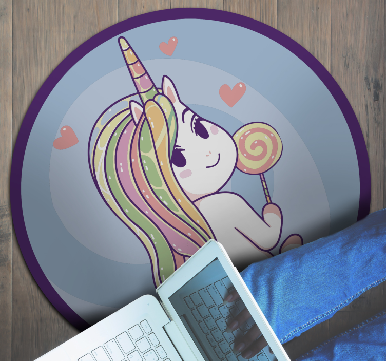 Anime unicorn djur vinyl matta - Tenstickers