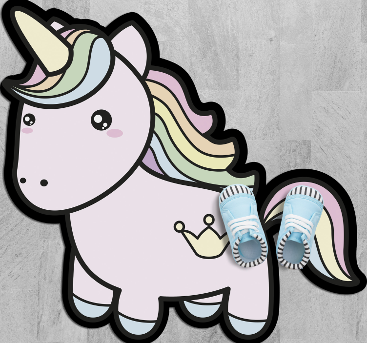 Anime tecknad unicorn vinyl matta - Tenstickers