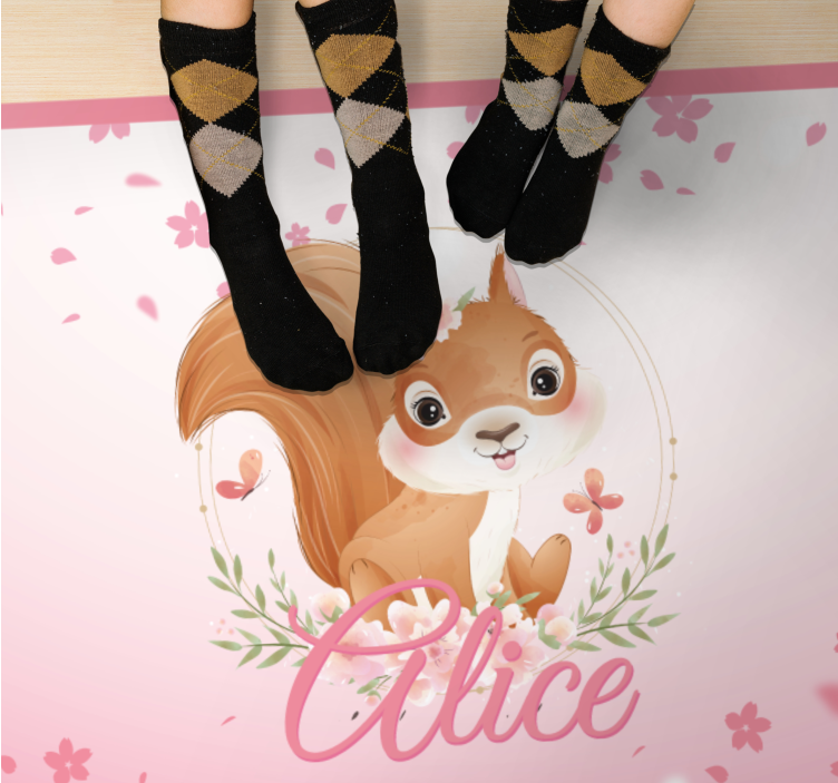 Ekorreillustration Vinylmatta namn - Tenstickers