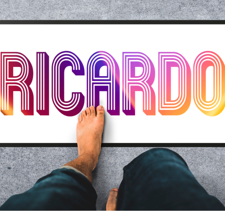 Anpassat namn neon Vinylmatta Ungdom - Tenstickers