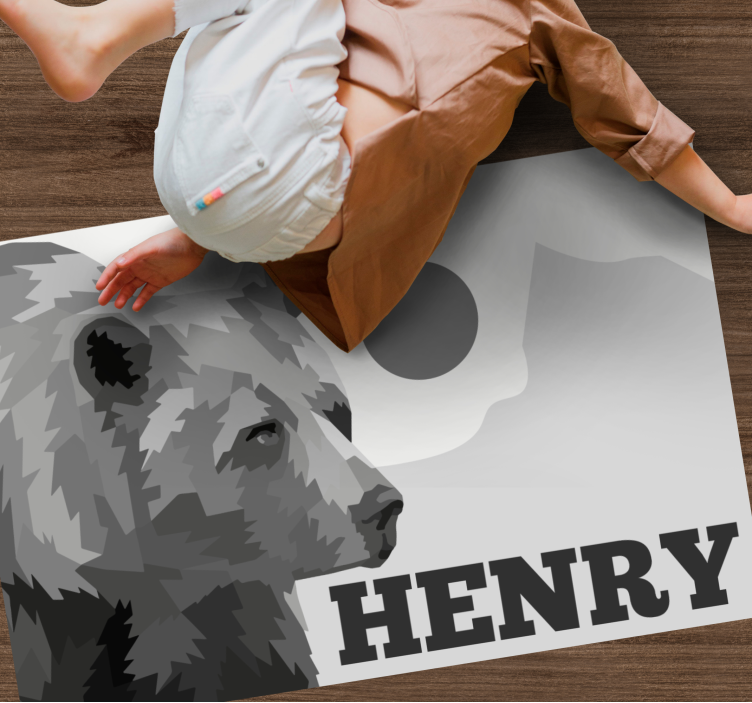 Anpassningsbar björn Vinylmatta namn - Tenstickers