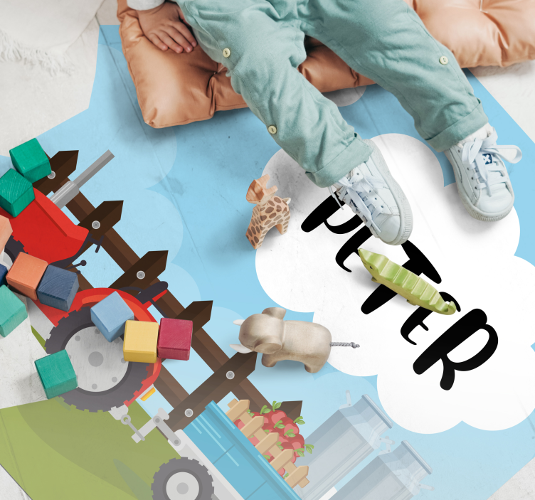 Anpassningsbar gård Vinylmatta namn - Tenstickers