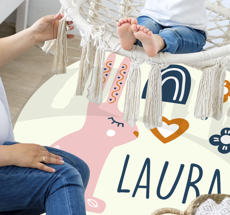 Anpassningsbar kanin Vinylmatta namn - Tenstickers