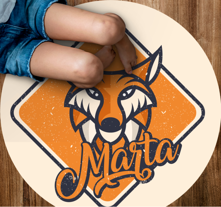 Anpassningsbar smart räv Vinylmatta namn - Tenstickers