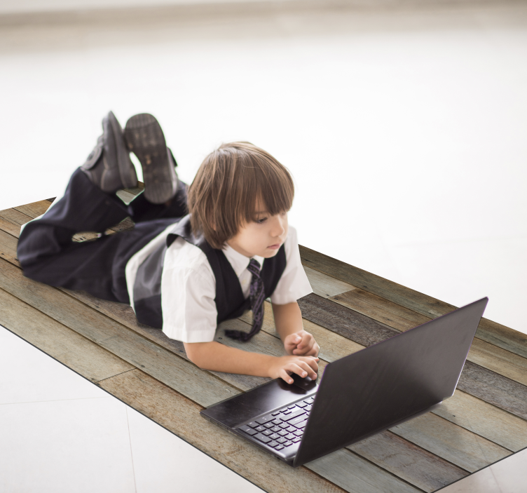 Antik trä randig vinylmatta - Tenstickers