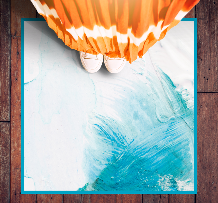 Aqua penseldrag vinylmatta - Tenstickers